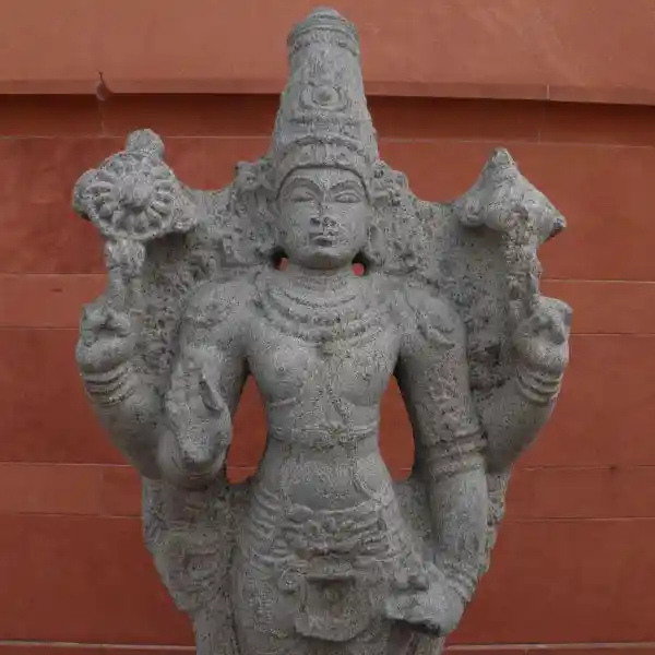 Horn-like symbol on the pubic area of Vishnu statue